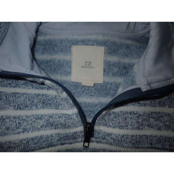 Thread + Supply Anthropologie 1/4 Zip Striped Pullover Sweater Women's L Blue - Picture 6 of 6